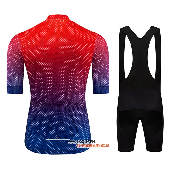 Le Col Kurzarmtrikot 2020 und Kurze Tragerhose Rot Blau